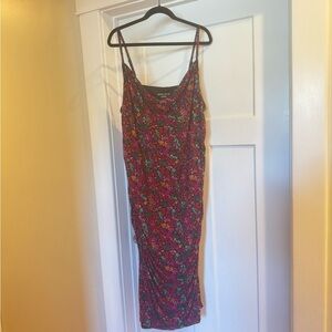 [AVA & VIV] Bright Multicolor Floral Midi Dress